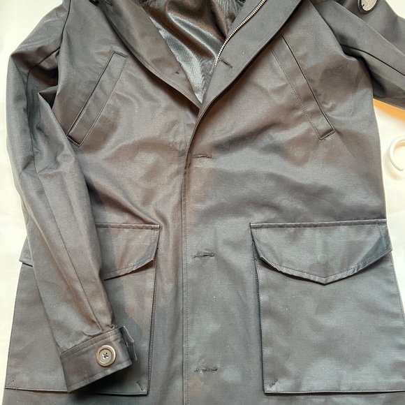 Noel Asmar Jacket Coat Black Button up & Zipper Equestrian Rain Coat Size XXS - Picture 5 of 12